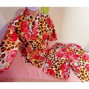 My Melody Outfit Top Shorts Size Small Pink Leopard Y2K Kawaii Clothes Gyaru Gal